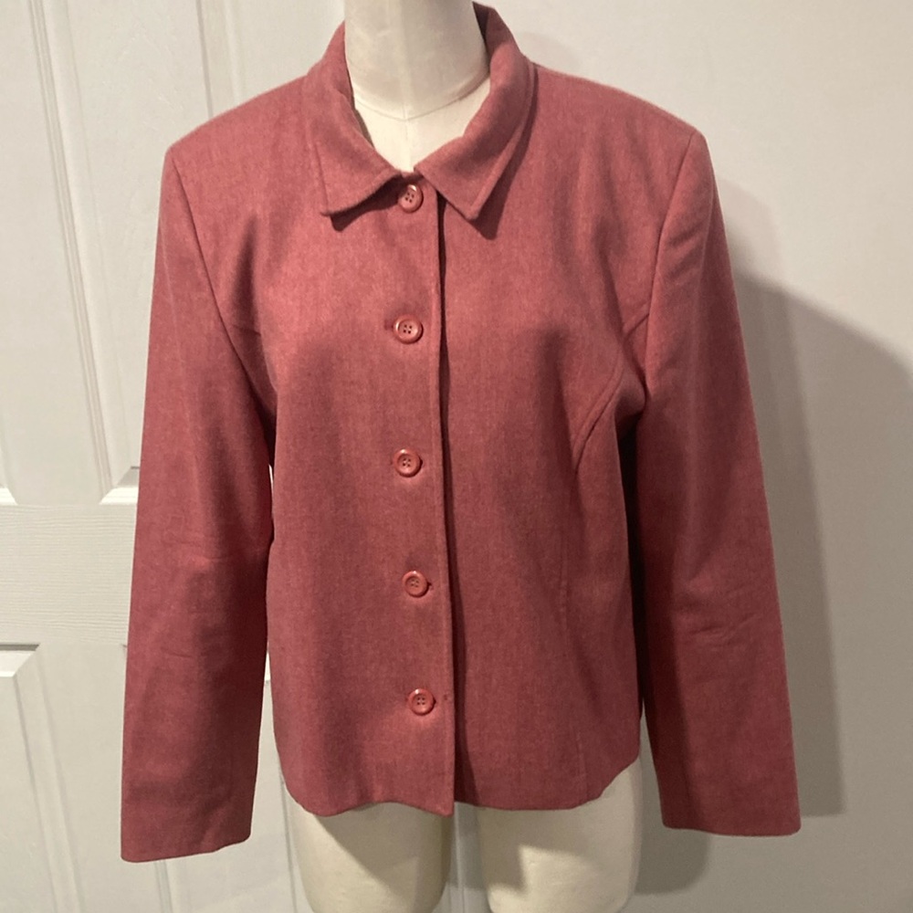 Pendleton Pink Button Up Wool Blazer 16 - image 1